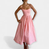 Robe Mini à Décolleté Rond et Bretelles