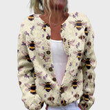 Chic Gilet Tricoté avec Motif