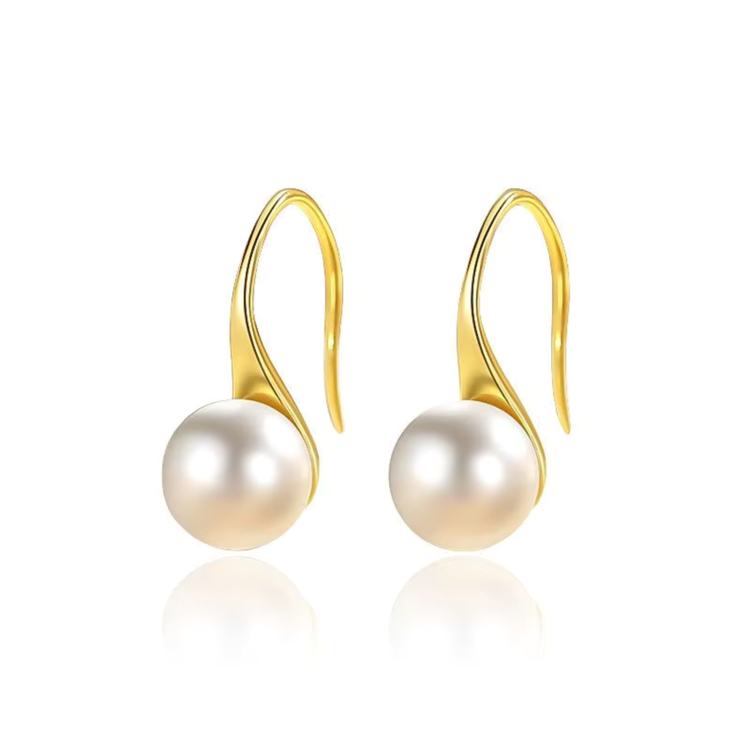 Helena – Boucles d'oreilles en or ornées d'une perle ovale.