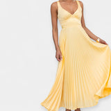 Robe Maxi Jaune avec Dos Décolleté