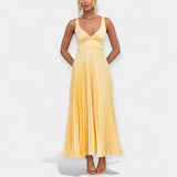 Robe Maxi Jaune avec Dos Décolleté