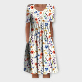 Robe Fleurie à Manches Courtes