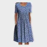 Robe Fleurie à Manches Courtes