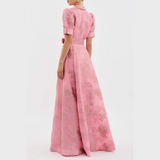 Beatrice™ | Robe Rose avec Manches Bouffantes