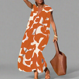 Robe V en tissu imprimé