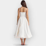 Robe Midi Blanche Minimaliste