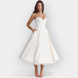 Robe Midi Blanche Minimaliste