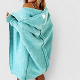 Confortable Gilet Tricoté avec Capuche