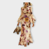 Robe maxi au motif floral raffiné