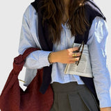 Celeste | Sac Moyen en Suédine Tressée avec Nœud