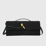 Cerise | Luxe Intrecciato Suede Clutch