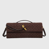 Cerise | Luxe Intrecciato Suede Clutch