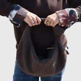 Celeste | Sac Moyen en Suédine Tressée avec Nœud