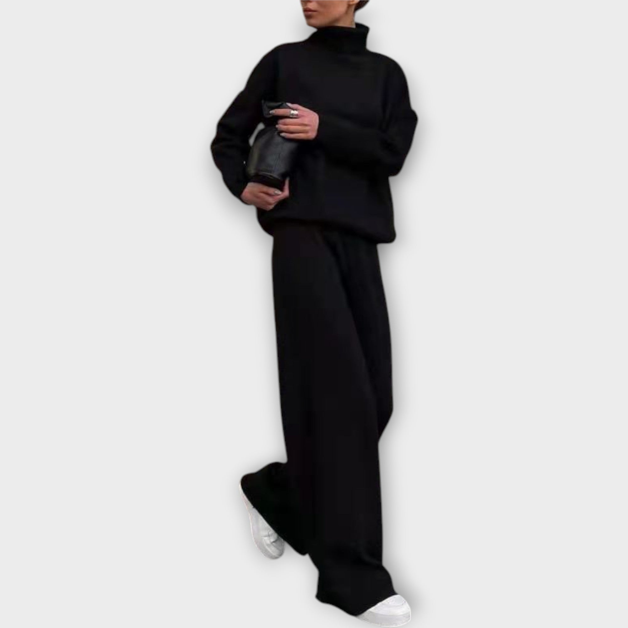 Ensemble Tricoté à Col Roulé avec Pantalon