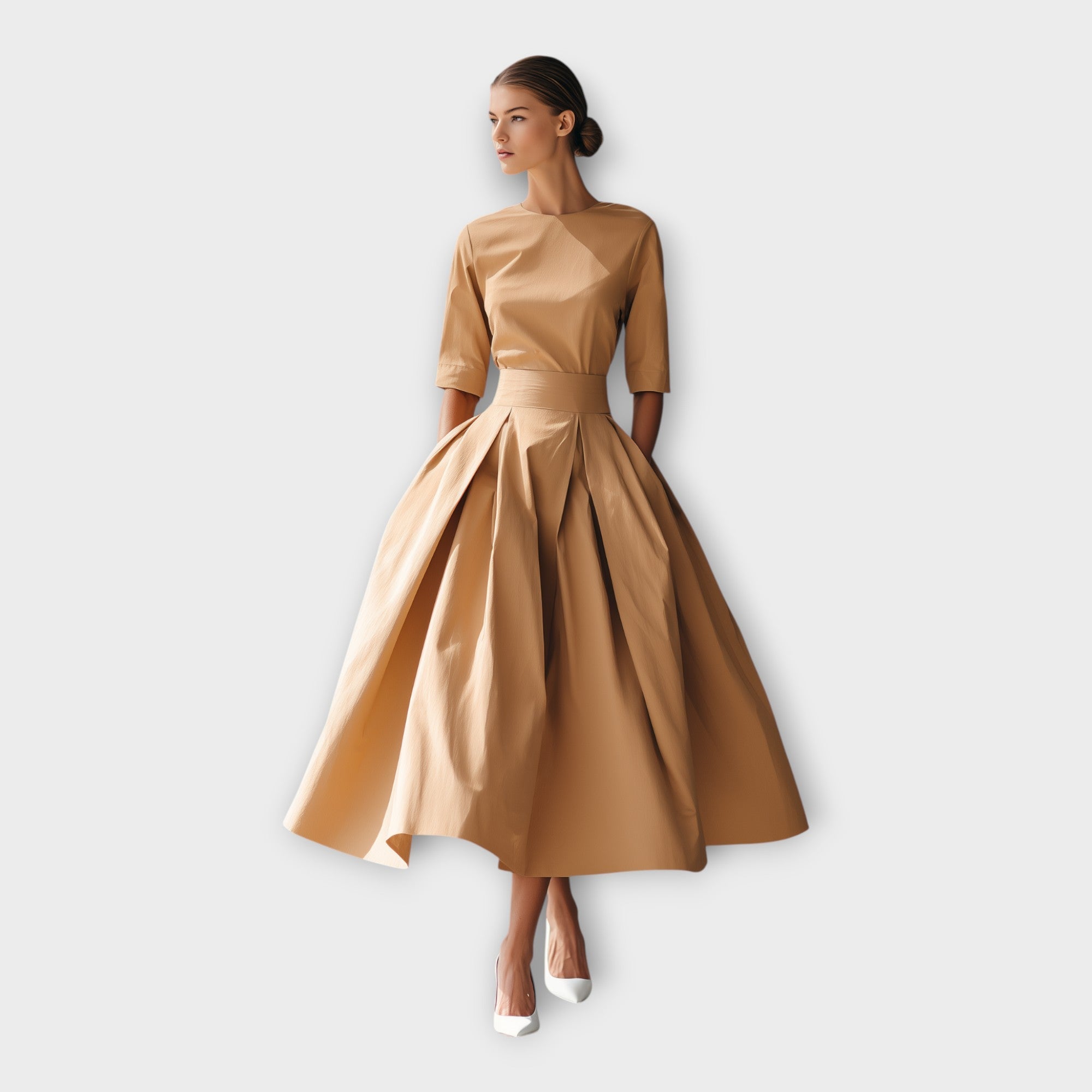 Robe midi au design minimaliste élégant