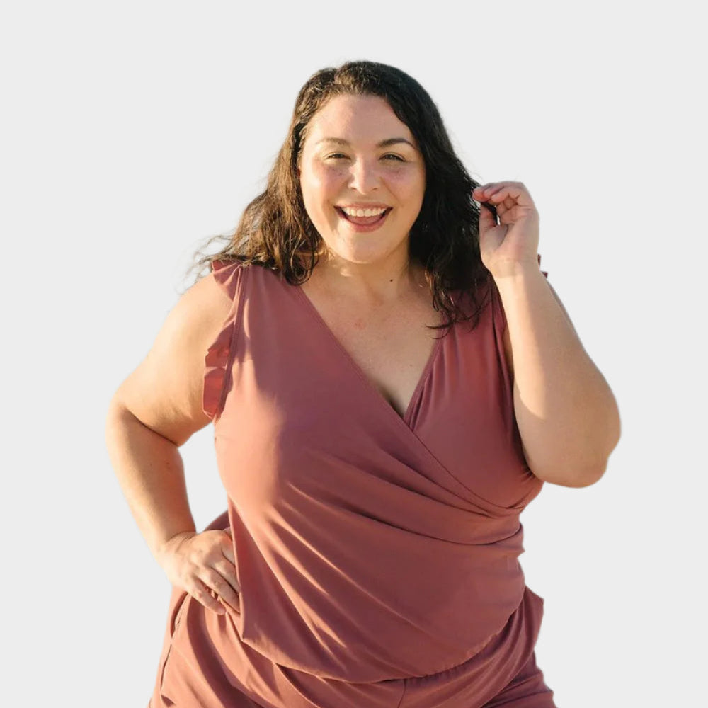 Maillot de bain à volants avec soutien-gorge intégré