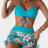 Tropical Print High-Waisted Bikini