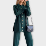 Ensemble Élégant avec Détails Côtelés