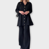 Ensemble Élégant avec Détails Côtelés