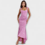 Robe Longue Élégante avec Corset Chic et Sophistiqué