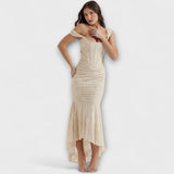 Robe Longue Élégante avec Corset Chic et Sophistiqué