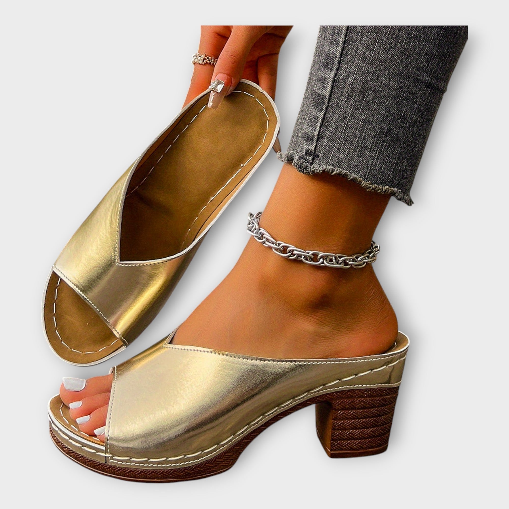 Sandales à Talons Épais et Ouverts