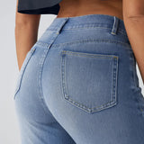 Pantalon Confortable à Taille Haute en Tissu Élastique