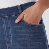 Pantalon Confortable à Taille Haute en Tissu Élastique
