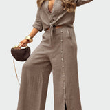 Ensemble moderne pour femme, uni, deux pièces