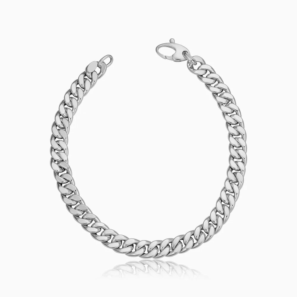 Collier vintage en or blanc style cubain