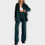 Ensemble Élégant avec Détails Côtelés