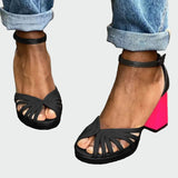 Bicolore Sandales à Talon