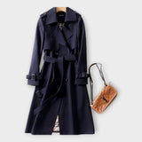Classique Long Trench Coat avec Ceinture