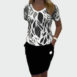 Ensemble Élégant avec Motif et Jupe