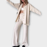 Ensemble Élégant avec Détails Côtelés