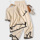 Ensemble Tricoté à Manches Courtes avec Coupe Relax