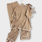 Ensemble Tricoté à Manches Courtes avec Coupe Relax