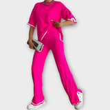 Ensemble Tricoté à Manches Courtes avec Coupe Relax