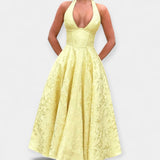 Robe Midi à Dos Nu avec Détails de Corset