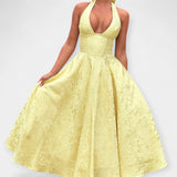 Robe Midi à Dos Nu avec Détails de Corset