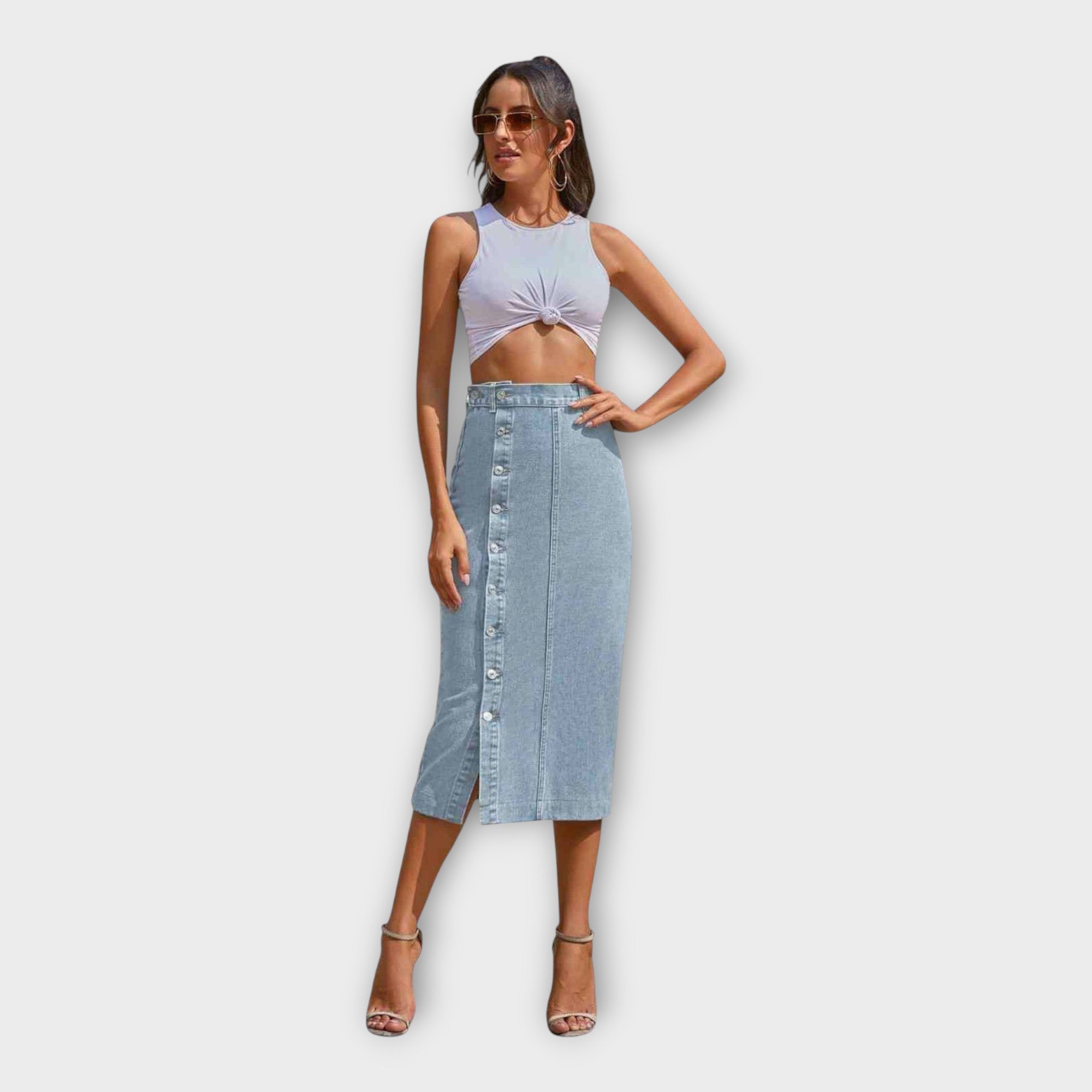 Maxi Jupe à Boutons