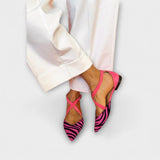 Zebra-Print Rose Puissance Flats