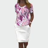 Ensemble Élégant avec Motif et Jupe