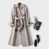 Classique Long Trench Coat avec Ceinture