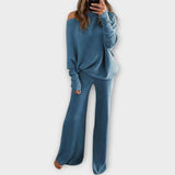 Ensemble tricoté : pantalon ample et pull décontracté