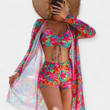 Maillot de Bain Taille Haute et Tenue de Plage