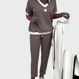 Ensemble Femme : Top et Pantalon à Décolleté en V
