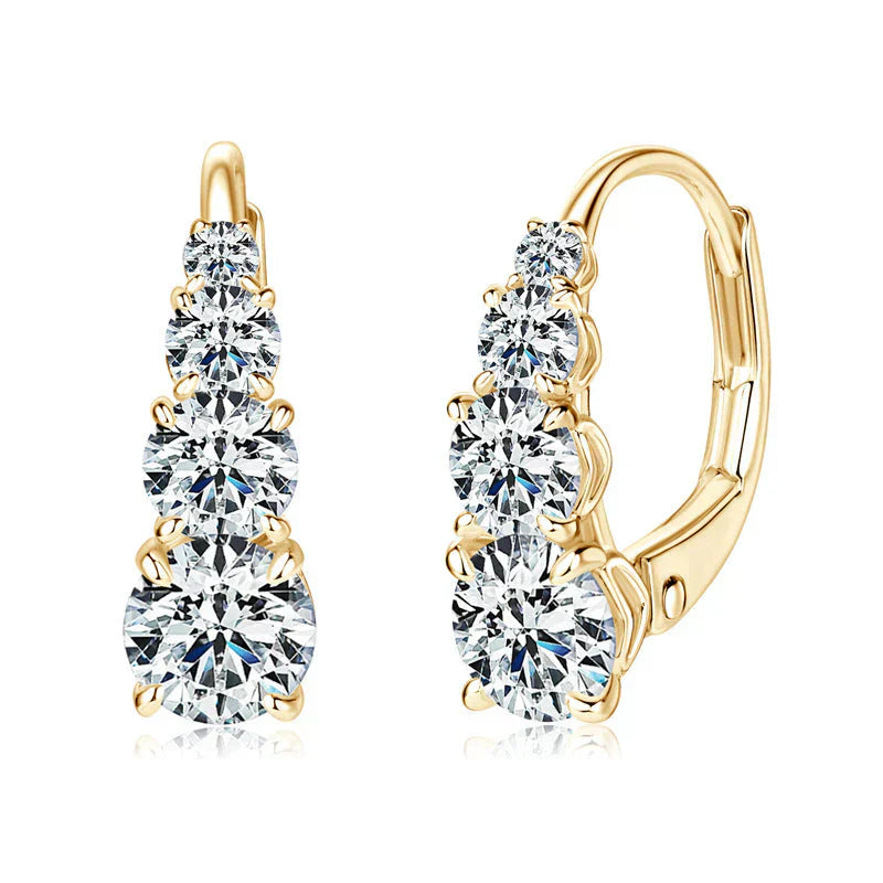 Boucles d'oreilles ornées de quatre pierres