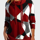 Pull en Tricot à Motif Artistique avec Capuche