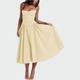 Maxi Robe Satinée à Fines Bretelles